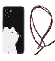 Vivo Y15S Y32 Y33S Y51 Y53S Kılıf Boyun Asklı Rasta Silikon Panda Sevimli 1738