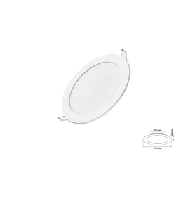 12W Sıva Altı Yuvarlak Slim Led Panel Beyaz Işık 2 Adet