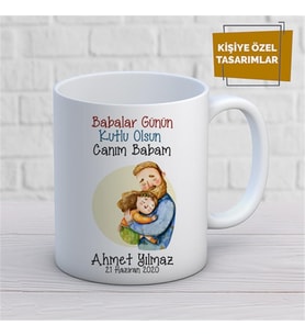 Kişiye Özel İsim Yazılabilir Babalar Günün Kutlu Olsun Canım Babam Kupa Bardak