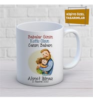 Kişiye Özel İsim Yazılabilir Babalar Günün Kutlu Olsun Canım Babam Kupa Bardak