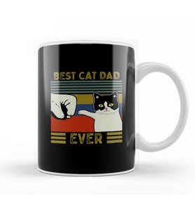 Best Cat Dad Ever Funny Cat Daddy Father Day Vintage 010 Kupa Bardak Porselen