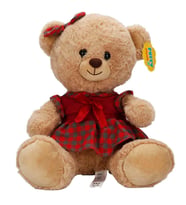 Kıyafetli Peluş Ayı 32 cm  Elbiseli Sevimli Peluş Oyuncak Yumuşak Dokulu Hediye Ayıcık