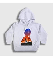 Presmono Unisex Çocuk Beyaz Paul Dune Film Kapüşonlu Sweatshirt 422038tt