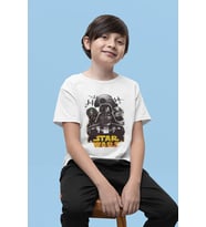 Star Wars Tasarım Baskılı Unisex Film Çocuk Tişört (1-12 Yaş)