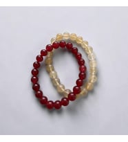 ART LİFE DOĞALTAŞ Natural Stones  KIRMIZI  KUVARS VE SİTRİN TAŞI BİLEKLIK (Sarı-Kırmızı-Turuncu)