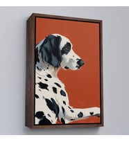 Çerçeveli Sevimli Dalmaçyalı Köpek Tablo (Kahverengi)