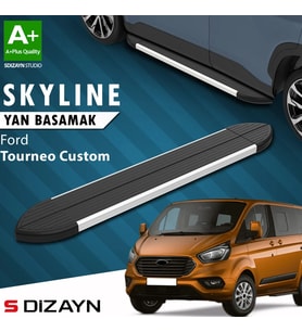 S-Dizayn Ford Tourneo Custom Kısa Şase Skyline Aluminyum Yan Basamak 203 Cm 2012-2023 A+ Kalite