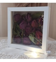 20x20x5 cm Ledli Derin  Anı Çerçevesi! Yeni Moda Çiçek Anı Çerçevesi!