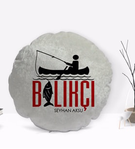 BK Gift Kişiye Özel İsimli Balıkçı Tasarımlı Dekoratif Kırlent Yastık-1
