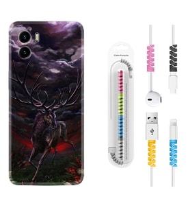 Vivo Y15S Y32 Y33S Y51 Y53S Kılıf Kablo Koruma Spiral Silikon Dark Deer 1786