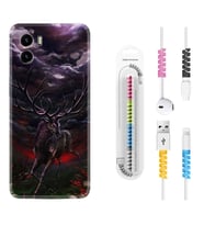 Vivo Y15S Y32 Y33S Y51 Y53S Kılıf Kablo Koruma Spiral Silikon Dark Deer 1786