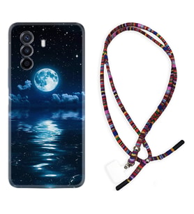 Huawei Nova Y70 Y90 Nova 9 SE  Kılıf Boyun Asklı Rasta Silikon Night Moon 1133
