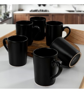 Keramika Mat Siyah Zen Kupa 8 Cm 6 Adet