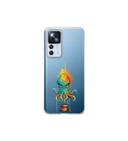 Xiaomi Mi 12T ile uyumlu Splash ahtapot tasarımlı şeffaf silikon kılıf