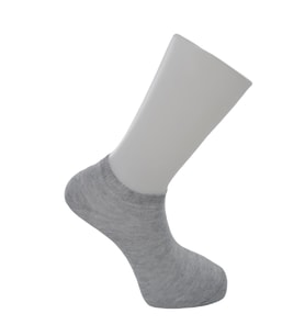 Dode Flora Çega Unisex Rahat Esnek Dayanıklı Düz 3 lü Patik Çorap (Gri)