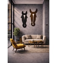 At Kafası EL Yapımı Duvar Dekoru Seti 80x50 cm (2’li) Modern Ahşap Dekor, Salon, Ofis Dekorasyon