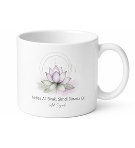 Meditasyon Temalı Sade Kupa Bardak Yoga Hediye Mindfulness Porselen Bardak