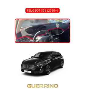 PEUGEOT 308 (2020+)TORPİDO KORUMA HALISI KIRMIZI KENAR