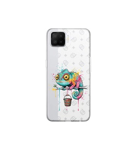 Oppo A73 ile Uyumlu Splash Bukalemun Tasarımlı Şeffaf Silikon Kılıf