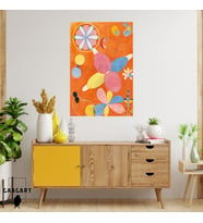 Tekli Dikey Kanvas Tablo Ünlü Eserler Hilma Af Klint The Ten Larges