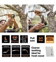 Fiskars Sw69 Plus Katlanır Testere, Siyah/Turuncu, 21 Cm Uzunluk