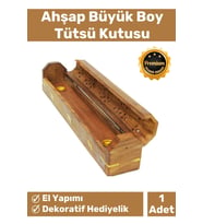 Deluxe Seri Taşınabilir El Yapımı Ahşap Dekoratif Desenli Hazneli Büyük Tütsü Kutusu