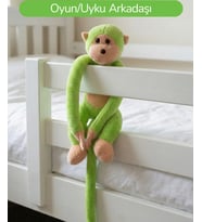 Atakids Sarılan Peluş Maymun Eğlenceli ve Sevimli Oyun Arkadaşı (Yeşil)