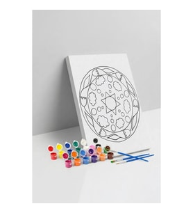 Paskalya Yumurtası Desenli Mandala Tuval Boyama Seti 40x50 cm