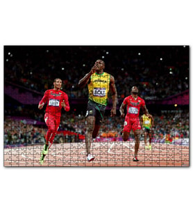 Cakapuzzle Usain Bolt Zaferi Jamaika Sprint Sporları  Puzzle Yapboz MDF (Ahşap) (120 Parça)