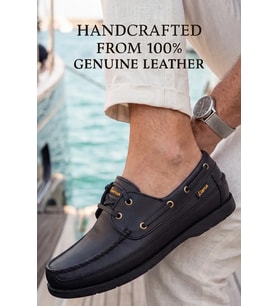 Blue Boy Marina – Siyah Hakiki Deri Lüks Erkek Tekne Ayakkabısı, Makosen, Loafer ve Casuall Ayakkabısı (40-46 Numara) 6206
