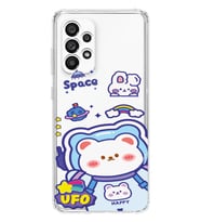 Samsung Galaxy A23 Uyumlu Ufo Ayı Tasarımlı Şeffaf Telefon Kılıfı