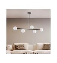 Ardent 5'li Sıralı Camlı Avize RA-AVZ- 7543-81-26 (Siyah)