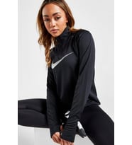 Nike Dri-Fit Swossh Hbr Runnig Standart Kesim Siyah Kadın Spor Sweatshrit 