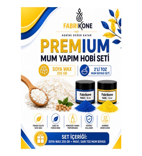 Premium Mum Yapım Hobi Seti - Soya Wax 250 gr - 2'li Toz Mum Boyası Seti - Mavi, Sarı BKFABSW2502MSR