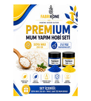 Premium Mum Yapım Hobi Seti - Soya Wax 250 gr - 2'li Toz Mum Boyası Seti - Mavi, Sarı BKFABSW2502MSR