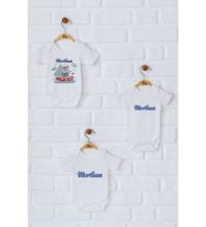 Pia Baby Premium %100 Pamuk İsme Özel Organik Baskılı Üçlü Set Çıtçıtlı Bebek Body Zıbın Modelleri 5084-18 (Ekru)