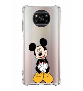 Xiaomi Poco X3 Köşe Korumalı Antişok Kapak Mickey Mouse Tasarımlı Şeffaf  Kılıf