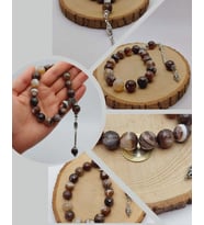 Akik Taşı Faset Kesim 17lik Efe Tesbih 14mm (54362)