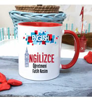 İngilizce  Öğretmenine Özel Öğretmenler Günü Hediyesi Kişiye Özel Kupa Bardak