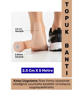 Gündelik Esnek Nefes Alabilir Konforlu Ayakkabı Topuk Vurma Önleyici Rulo Bant 2.5 Cm X 5 Metre