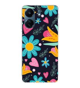 PrintiFy Xiaomi Redmi 13C ile Uyumlu Retro Color 1  Kamera Korumalı Şeffaf  Kılıf