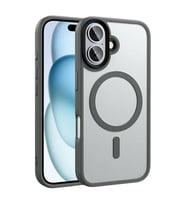 Coverzone ?Phone 16 Plus ile Uyumlu Sert PC Arka Y�zey Wireless ?arj �zellikli Buzlu Saydam ZF Kapak