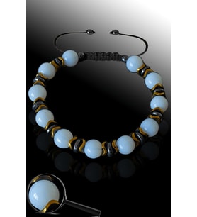Sertifikalı Gold Hematitli Opal Taşı Bileklik - Ayarlamalı (Çok Renkli)