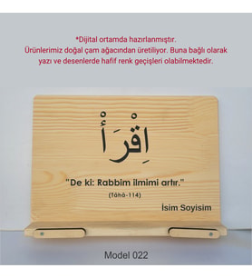 Münzevi Masaüstü Ahşap Rahle/Tablet/Kitap Tutucu-Model022