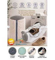 Ayakkabı Yıkama Çantası Fermuarlı Büyük Boy Çamaşır Yıkama Çantası Beyaz Renk Xl Büyük Boy 40 X 20 Cm