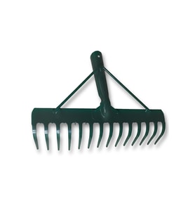 Profesyonel 14 Dişli Metal Tırmık – Bahçe ve Toprak Düzenleme İçin Dayanıklı Model (Çimen Yeşili)
