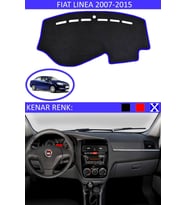 Fiat Linea 2007-2015 Için Uygun Torpido Koruma Halısı Siyah Kenar Renk Mavi