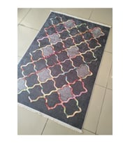 EVALİFE 8181 GRİ KAYMAZ DERİ TABAN HALI 120X180 CM