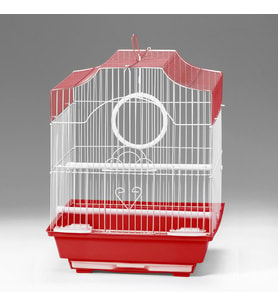 Qh Pet Kuş Kafesi 30x23x39 cm Kırmızı H89102-R Kanarya Muhabbet Kuşu için
