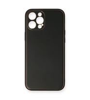 Apple İphone 12 Pro Kılıf Coco Deri Silikon Kapak - Siyah